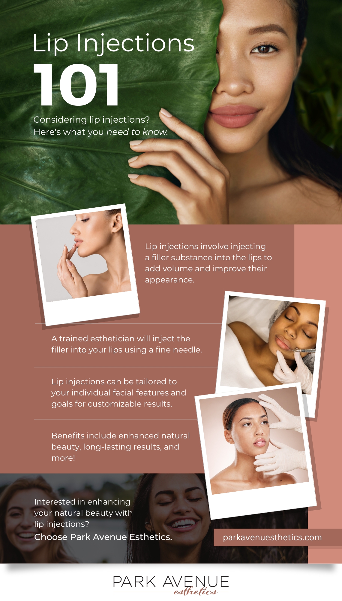 Lip injections 101 infographic